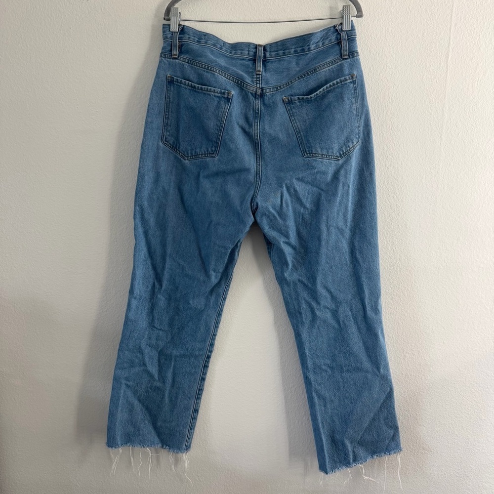 FRAME Women’s Le Jane Crop Light Blue Denim Raw Hem Jeans Size 30 - Picture 2 of 3